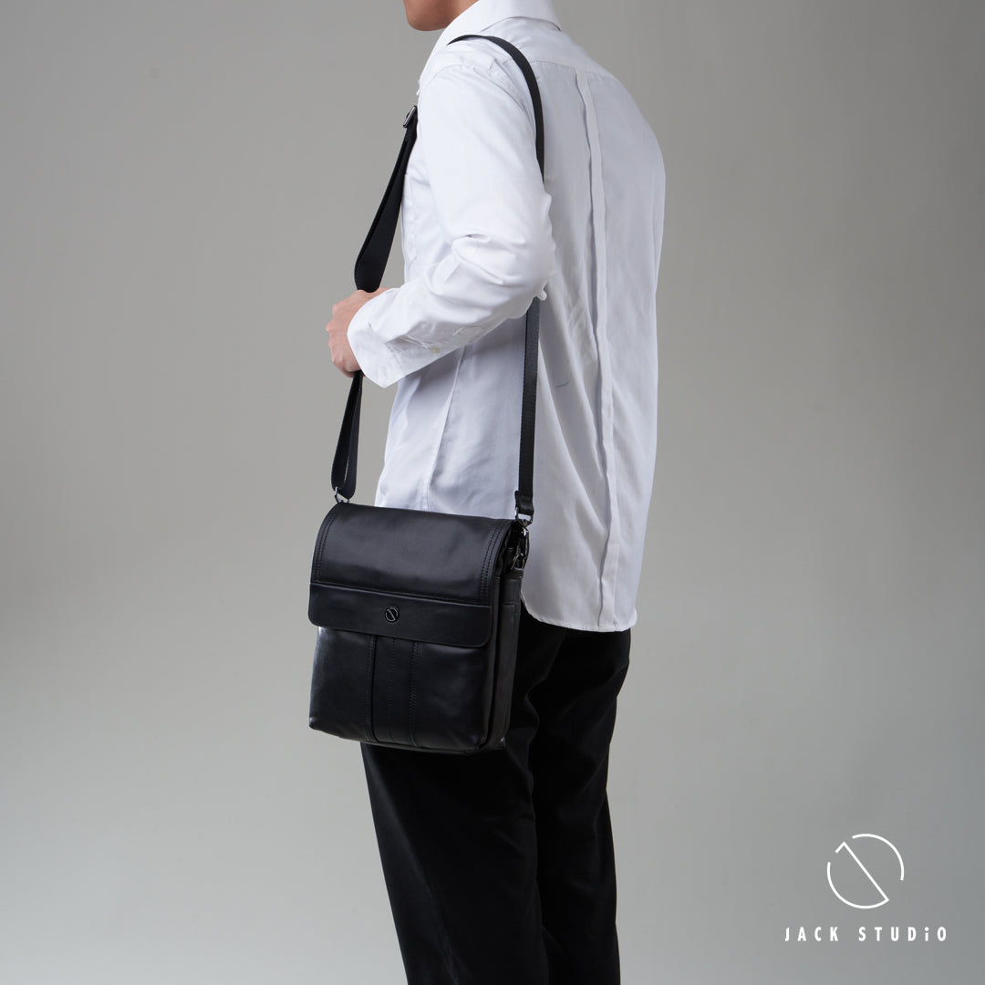 Jack Studio Full Grain Cow Leather Two Size Sling Crossbody Bag for Men - BAB 30813/30814