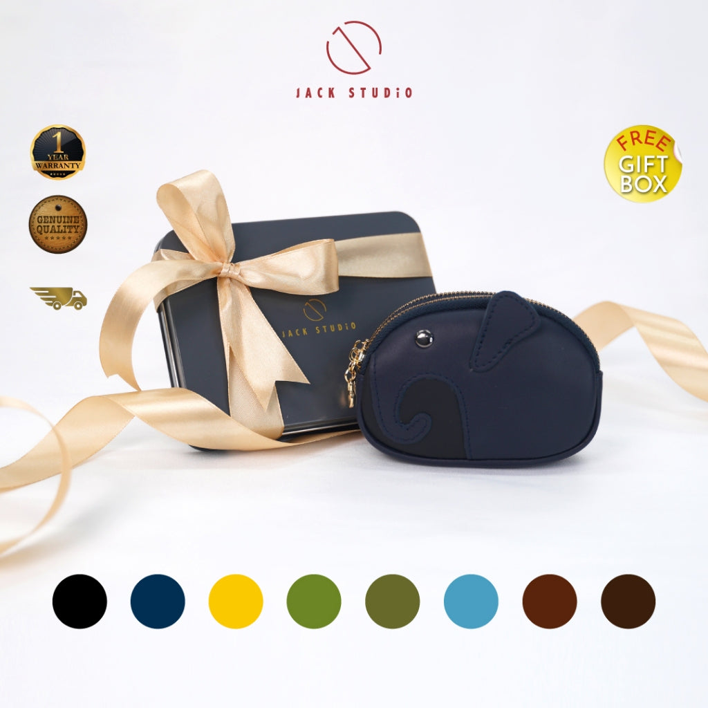 Jack Studio Genuine Cow Leather Cute Coin Pouch Zip Wallet with Keyholder - JWB 30851/30852