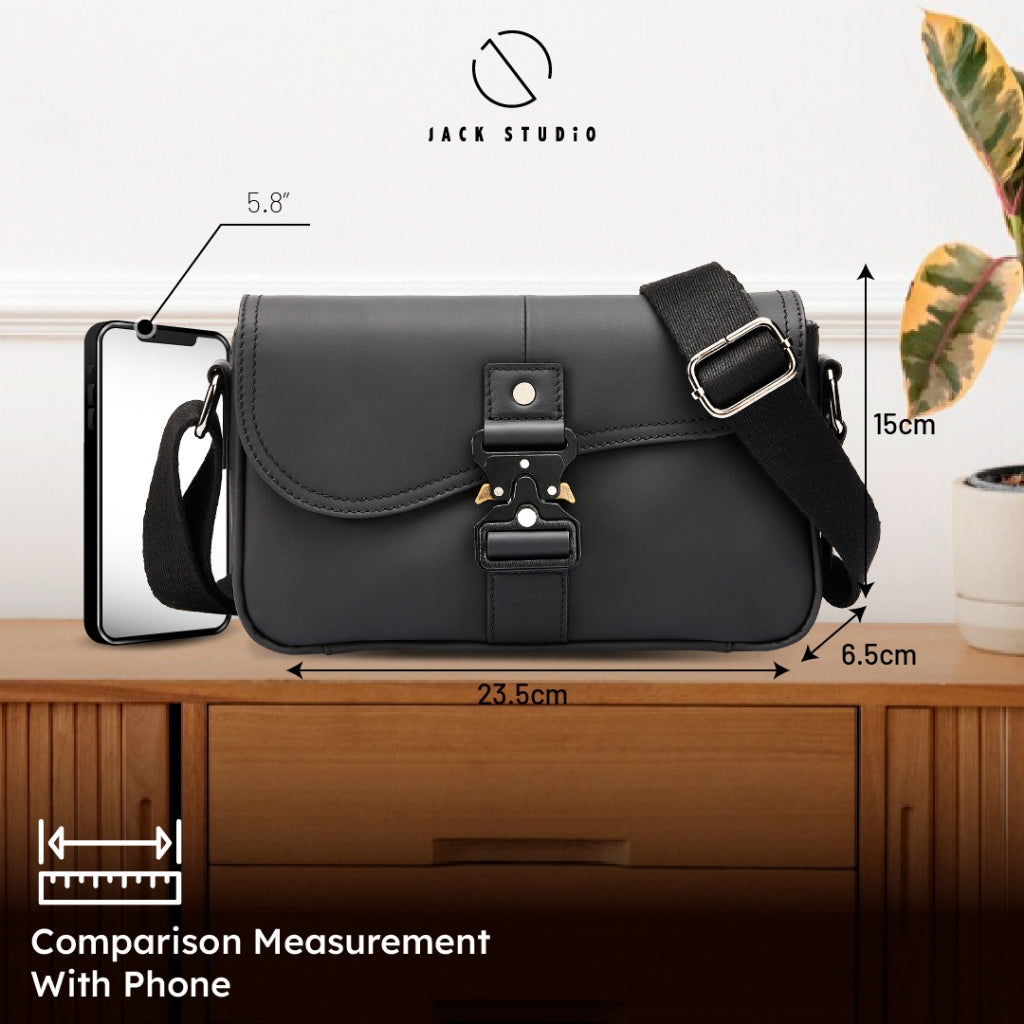 Jack Studio Beg Silang Harian Lelaki Kulit Asli Versatile Everyday Sling Crossbody Cow Leather Men’s Bag - BAI 50520 S