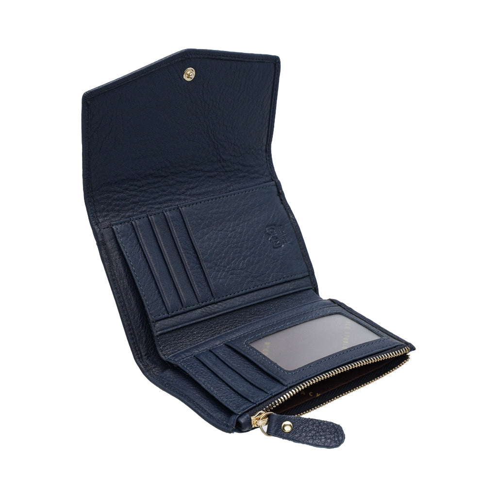 Leather Medium Trifold Wallet with Zipper Coin Pocket β MT Collection