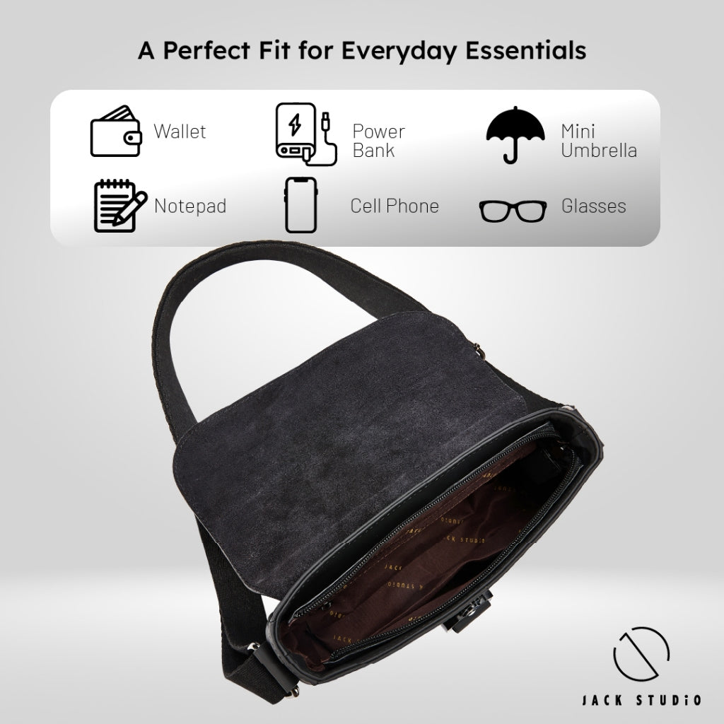 Jack Studio Beg Silang Harian Lelaki Kulit Asli Versatile Everyday Sling Crossbody Cow Leather Men’s Bag - BAI 50520 S
