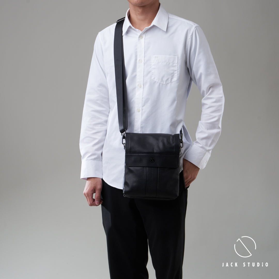 Jack Studio Full Grain Cow Leather Two Size Sling Crossbody Bag for Men - BAB 30813/30814