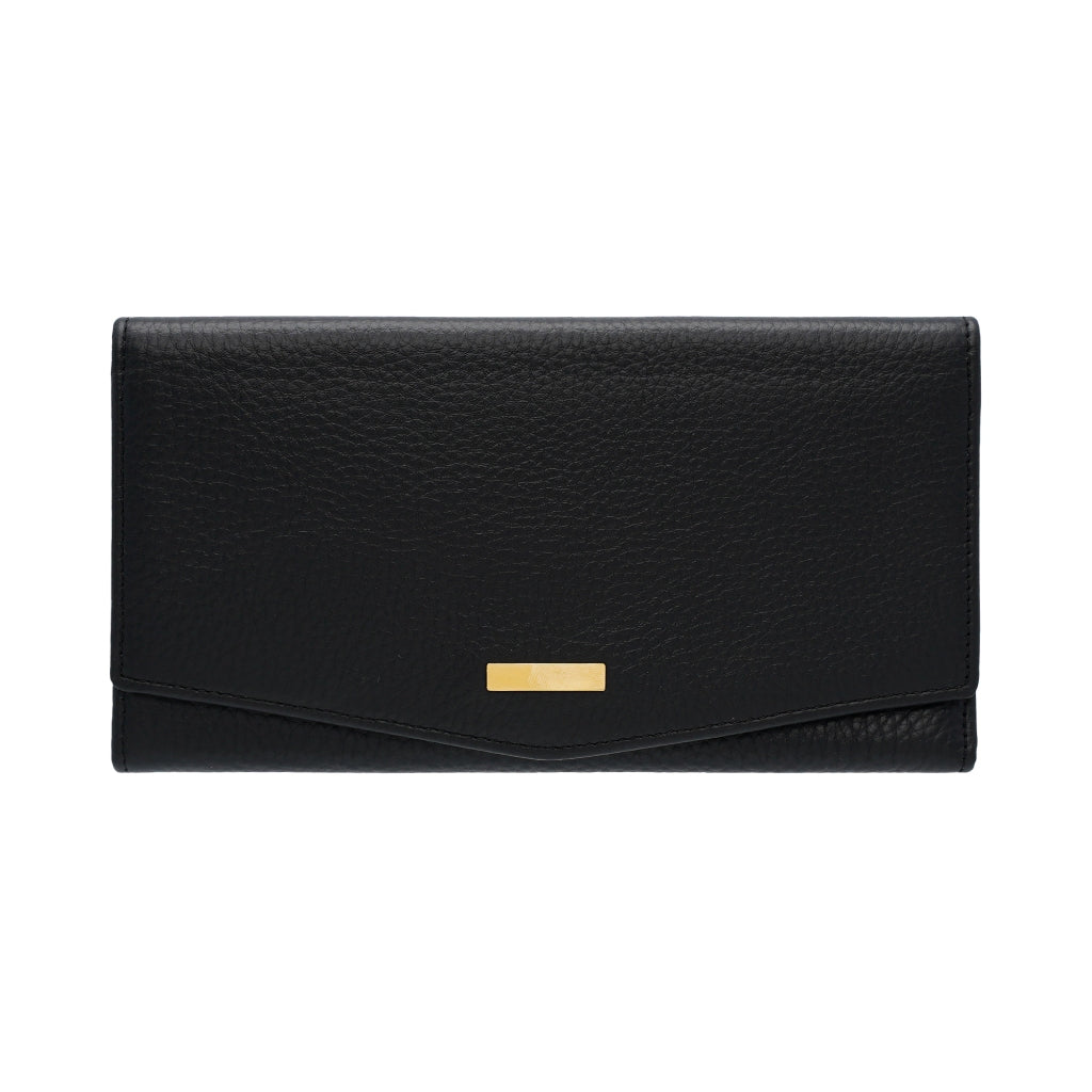 Jack Studio Full Grain Leather Women’s Trifold Long Wallet Purse with Snap Closure - JWB 40551 LT