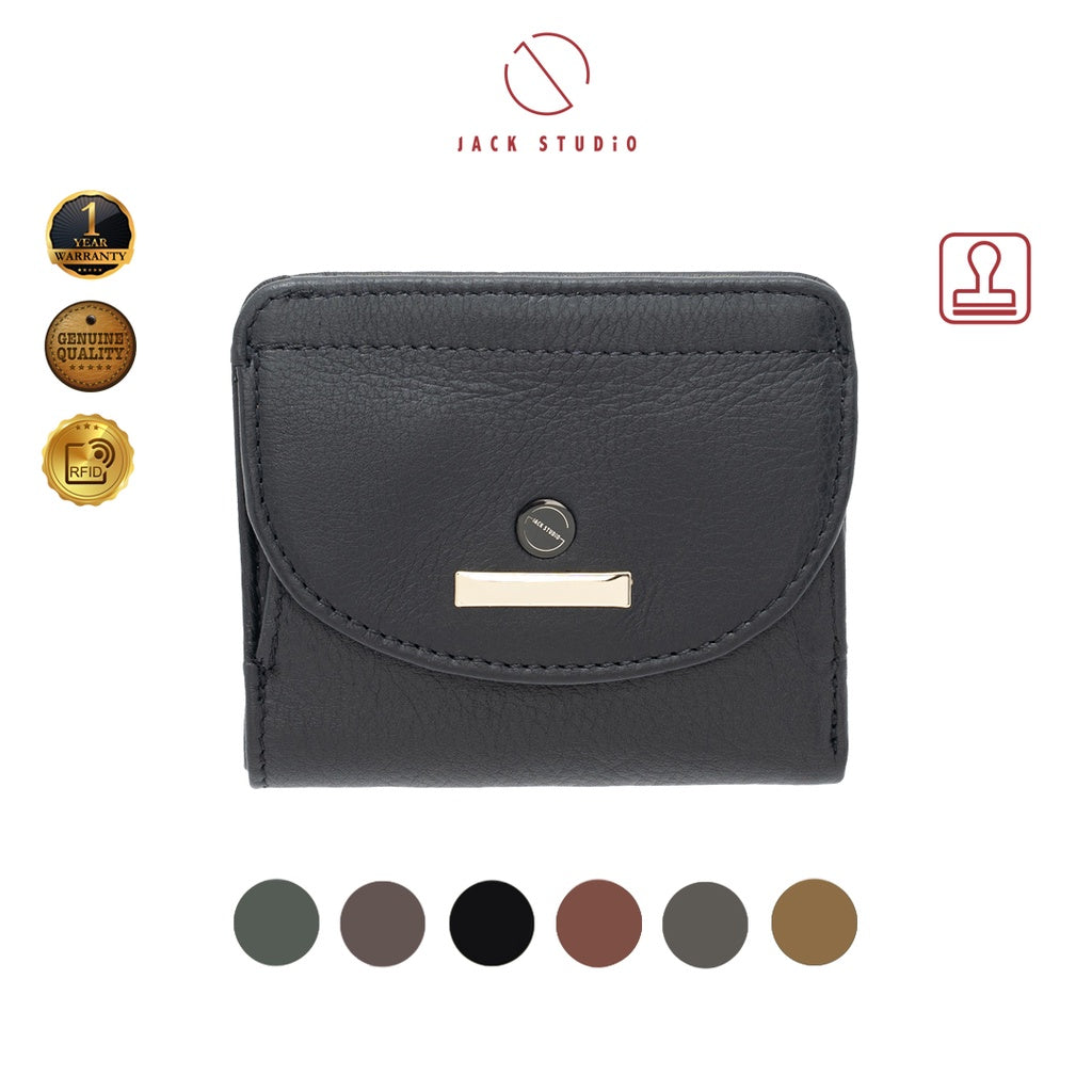 Jack Studio Artemis Leather Bi Fold Small Short Ladies Women Wallet - JWB 20873 - Jack Studio Marketing Sdn Bhd