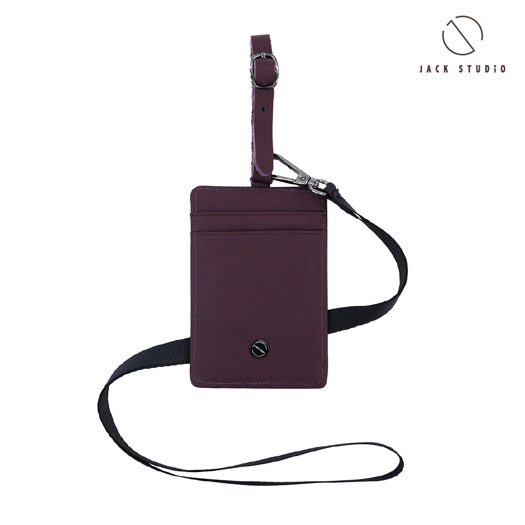 Leather Card Holder with ID Window β Lanyard Collection