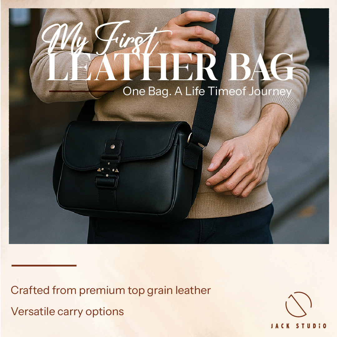 Jack Studio Beg Silang Harian Lelaki Kulit Asli Versatile Everyday Sling Crossbody Cow Leather Men’s Bag - BAI 50520 S