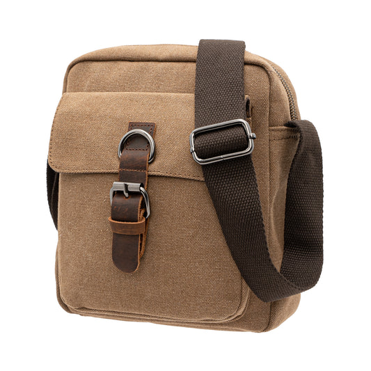 Jack Studio Unisex Canvas Leather Small Crossbody Sling Bag