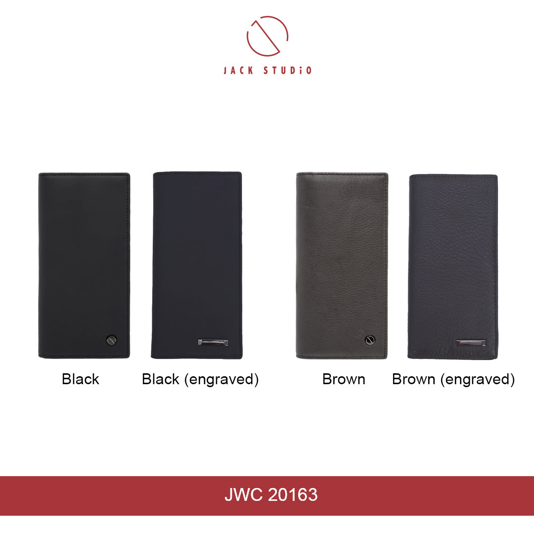 Jack Studio Men's Top Grain Leather Bi-Fold Long Wallet - 2 Patterns - JWC 20162 / JWC 20163