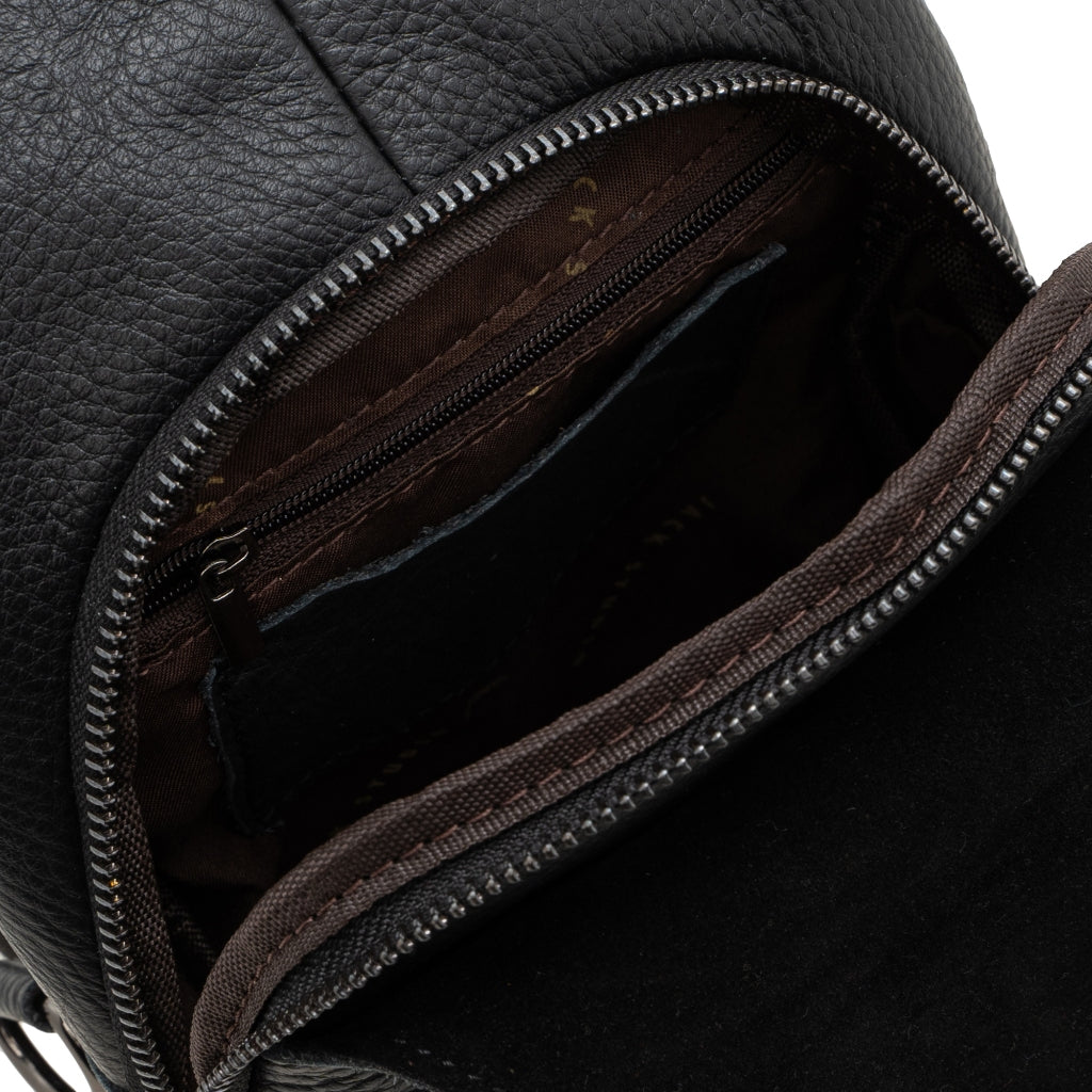 Jack Studio Top Grain Leather Trendy Crossbody Sling Men’s Bag with Multi Zip Pockets - BAI 1120 - Jack Studio Marketing Sdn Bhd