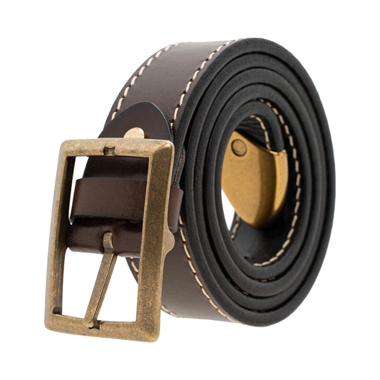 Jack Studio Full Grain Leather Double Sided Buckle Men's Belt - BL 7411 - Jack Studio Marketing Sdn Bhd