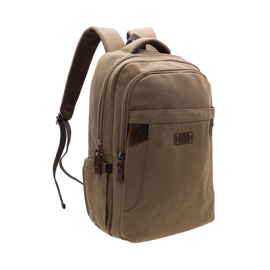 Jack Studio Free Engrave Name Canvas Leather  Backpack Bag Galas - BAD 40107 - Jack Studio Marketing Sdn Bhd