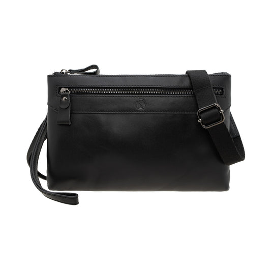 Jack Studio Top Grain Leather Slim Black Men’s Clutch Sling Crossbody Bag - BAI 40199 A - Jack Studio Marketing Sdn Bhd