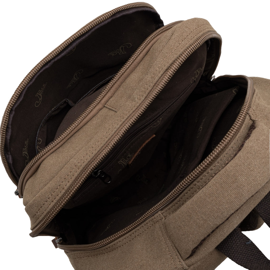 Jack Studio Free Engrave Name Canvas Leather  Backpack Bag Galas - BAD 40107 - Jack Studio Marketing Sdn Bhd
