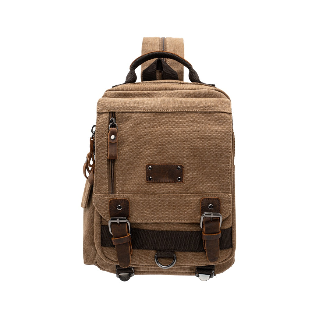 Jack Studio Canvas Leather Shoulder Sling Chest Canvas Bag