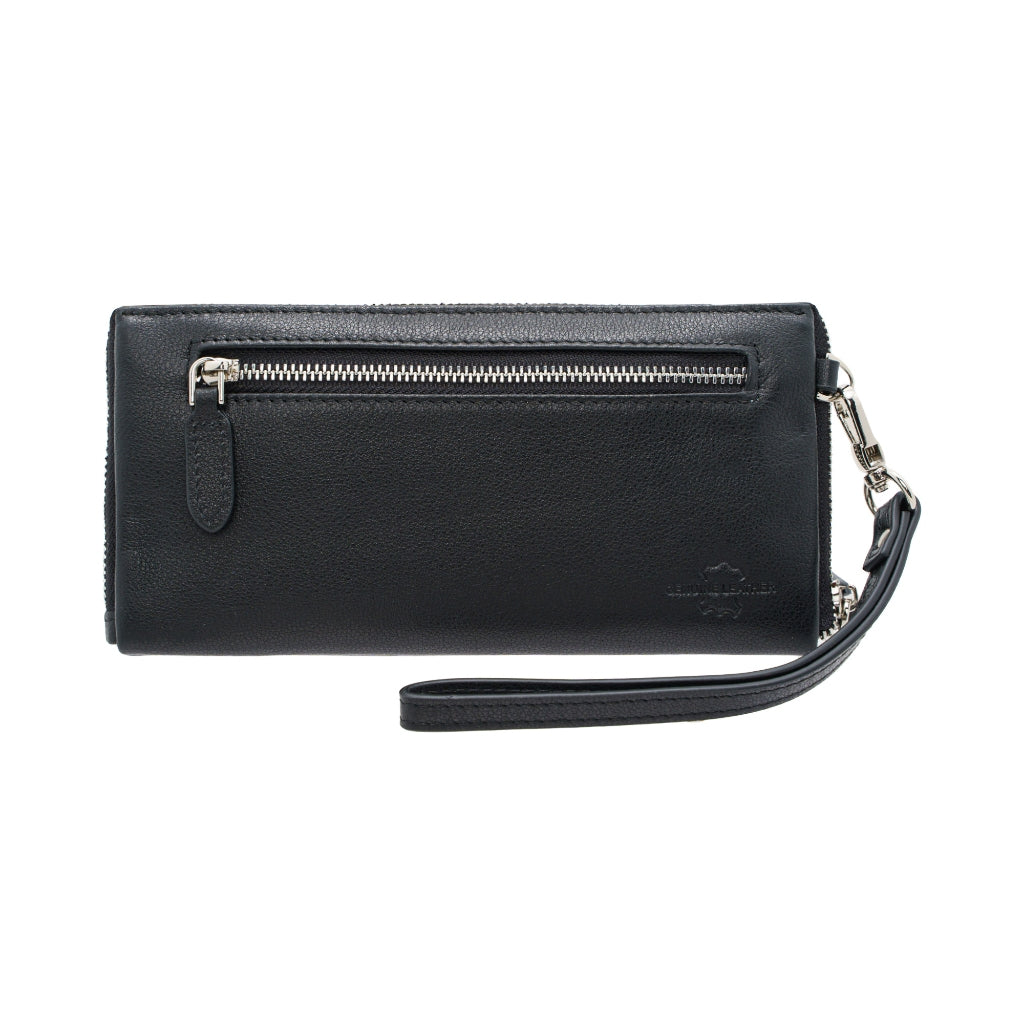Jack Studio Full Grain Cow Leather Black Long Clutch Wallet Dompet Panjang - BAB 30812 - Jack Studio Marketing Sdn Bhd