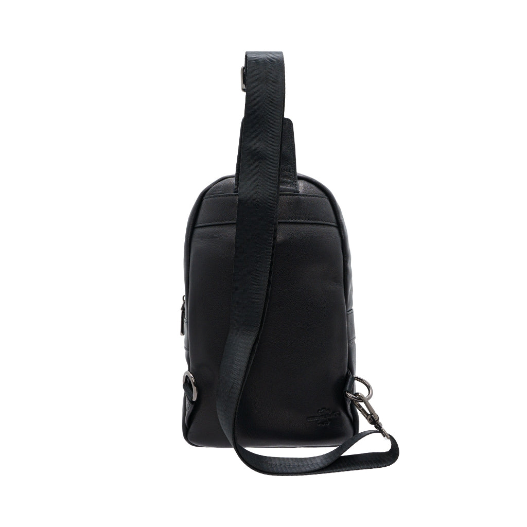 Jack Studio Full Grain Genuine Cow Leather Black Casual Small Chest Crossbody Bag - BAB 30809