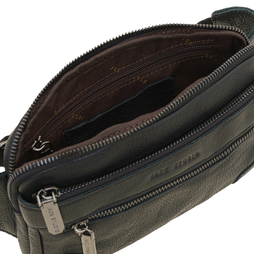 Jack Studio Genuine Cow Leather Slim Chest Crossbody Waist Bag for Men - BAI 30830