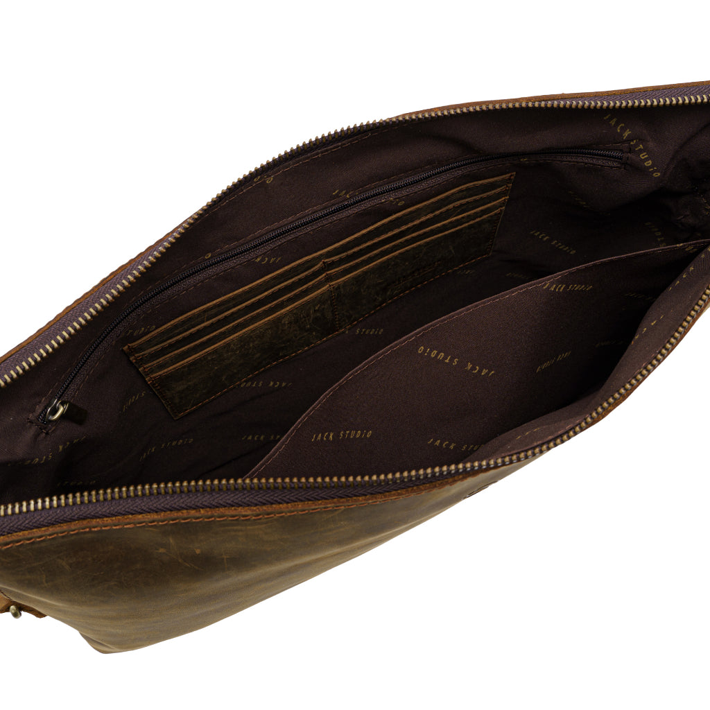 Jack Studio Full Grain Crazy Horse 2-Way Style Sling Crossbody Clutch Bag - BAC 30837 - Jack Studio Marketing Sdn Bhd