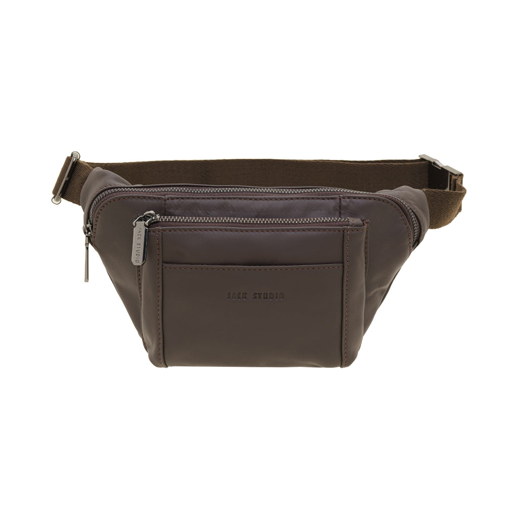 Jack Studio Top Grain Leather Medium Size Men's Waist Pouch Chest Bag - BAI 30827