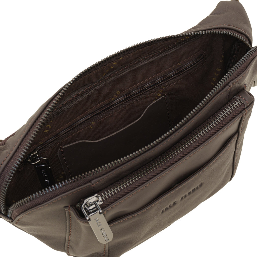 Jack Studio Top Grain Leather Medium Size Men's Waist Pouch Chest Bag - BAI 30827