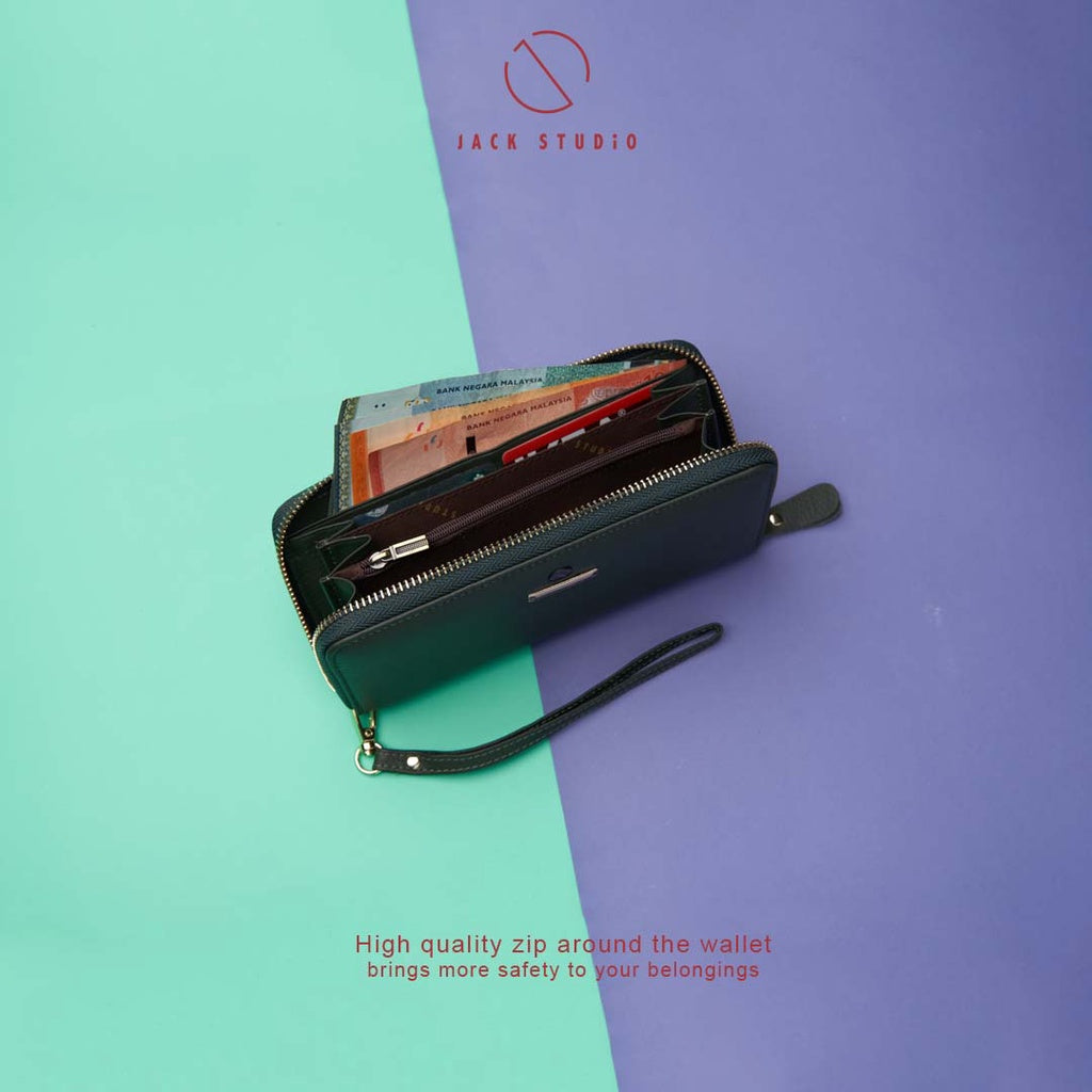 Jack Studio Marina Leather Zip Around Long Ladies Women Wallet Purse - JWB 20870 - Jack Studio Marketing Sdn Bhd