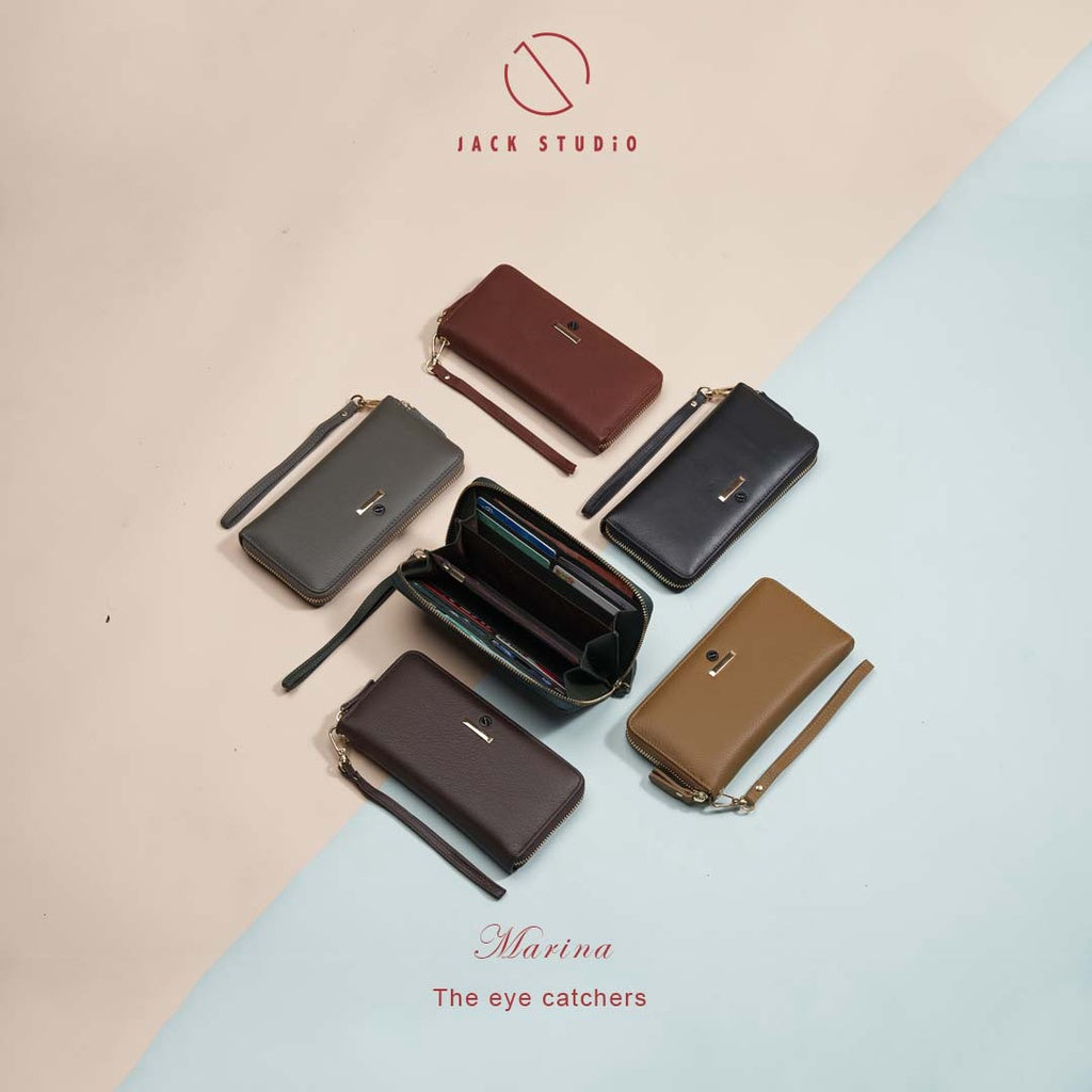 Jack Studio Marina Leather Zip Around Long Ladies Women Wallet Purse - JWB 20870 - Jack Studio Marketing Sdn Bhd