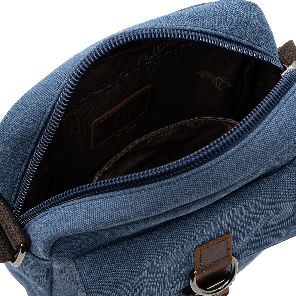 Jack Studio Unisex Canvas Leather Small Crossbody Sling Bag