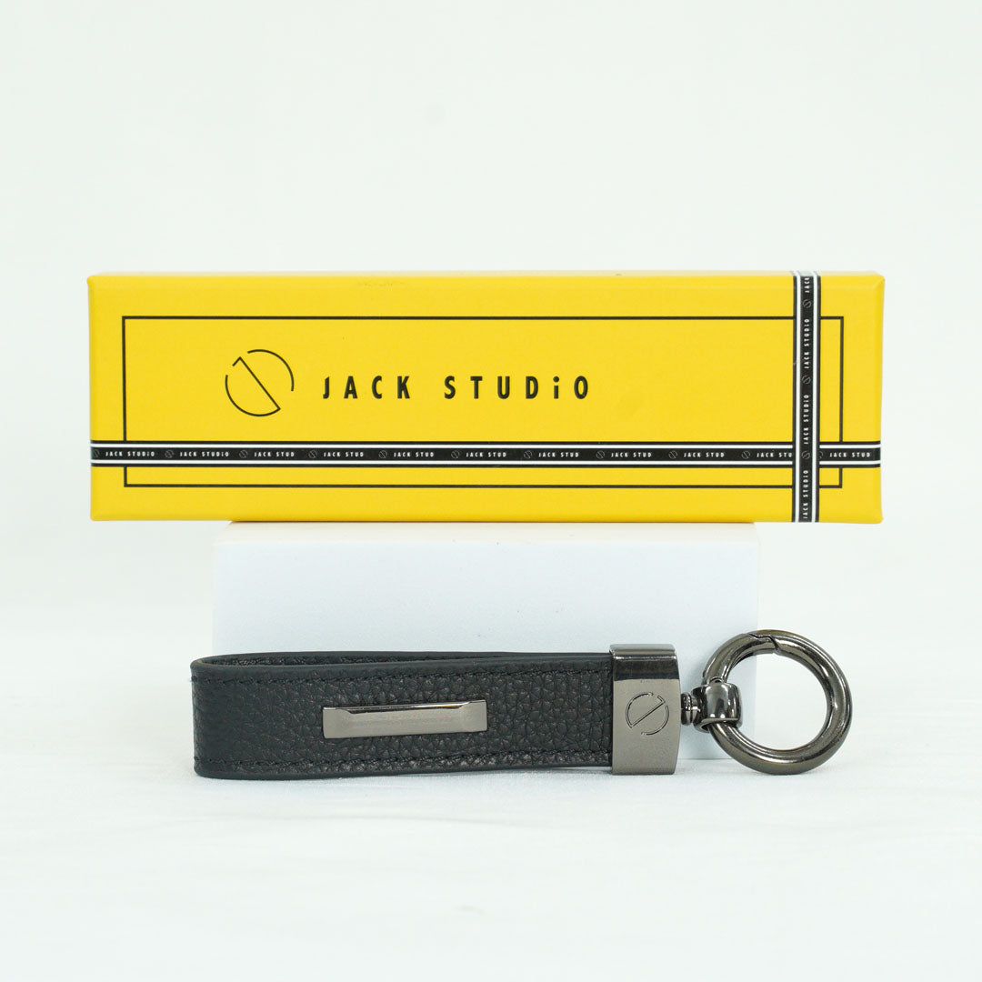 Jack Studio Genuine Cow Leather Men’s Keychain Name Engraving with Gift Box - JS Royal Set 4