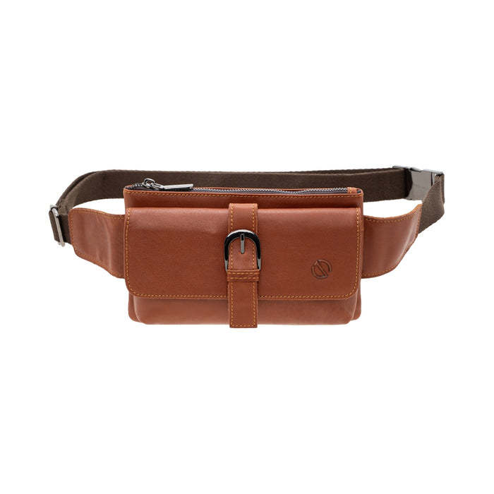 Jack Studio Full Grain Cow Leather Thin Chest Crossbody Waist Pouch Buckle Men’s Bag - BAC 40315
