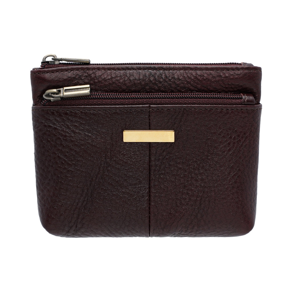 Jack Studio Full Grain Leather Small Coin Pouch Zip Wallet Woman Purse with Keyholder -  JWB 40556 CP