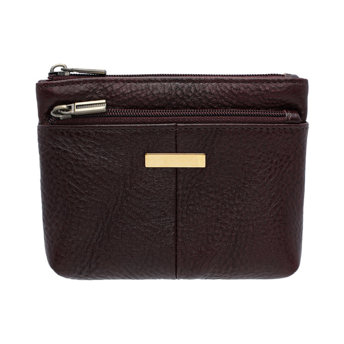 Jack Studio Full Grain Leather Small Coin Pouch Zip Wallet Woman Purse with Keyholder -  JWB 40556 CP