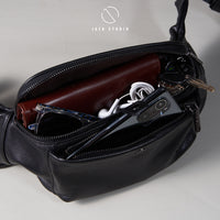 Jack Studio Full Grain Genuine Cow Leather Medium Waist Crossbody Bag with snap pocket Beg Lelaki - BAB 30811 thumbnail