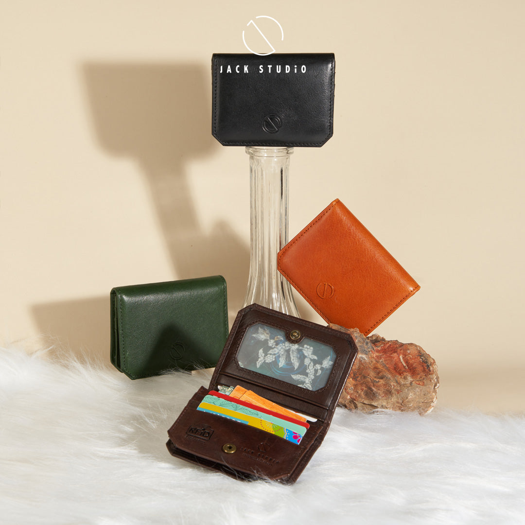 Jack Studio Full Grain Cow Leather Short Wallet Multifunctional Card Holder Easy Carry - JWC 30859 - Jack Studio Marketing Sdn Bhd