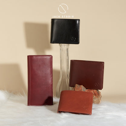 Jack Studio Vegetable Tanned Cow Leather Magnetic Closure Bifold Men’s Wallet with Money Clip - JWC 30861 - Jack Studio Marketing Sdn Bhd