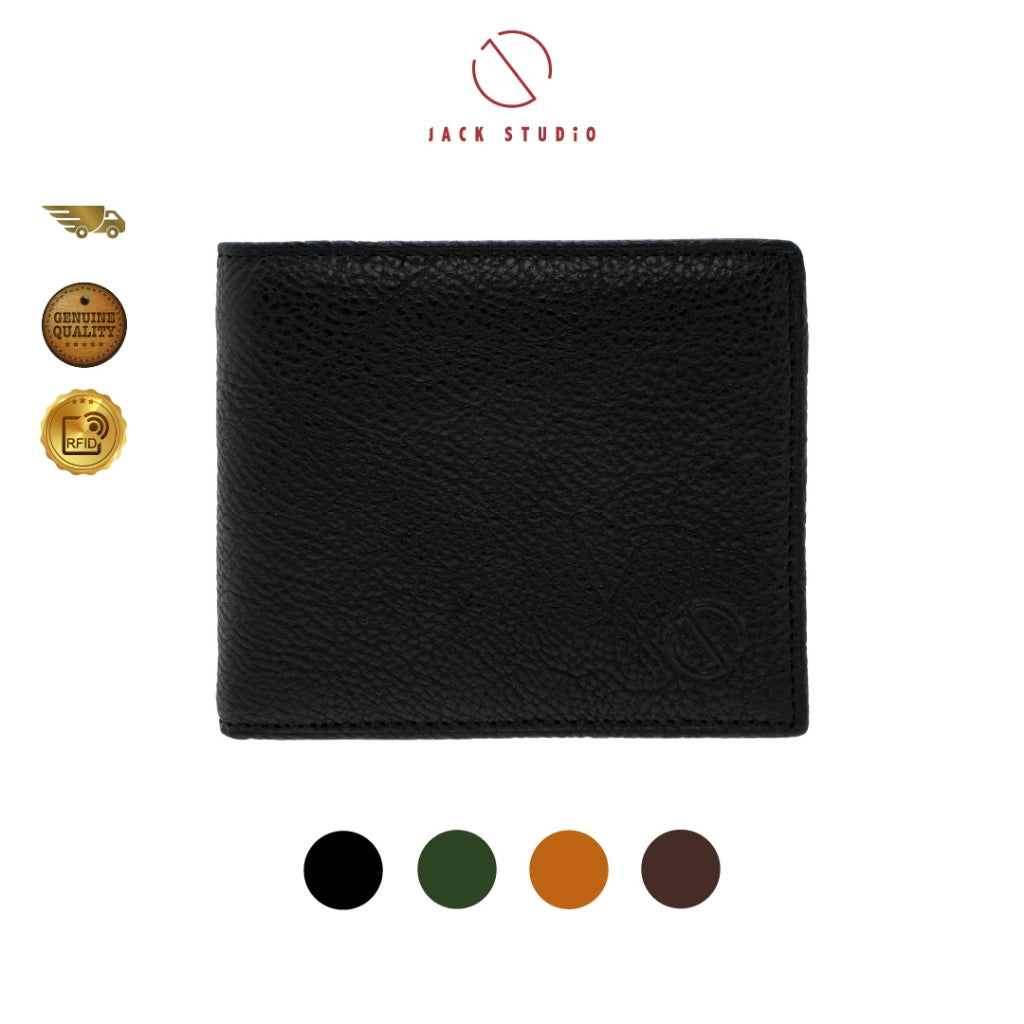 Jack Studio Vegetable Tanned Genuine Cow Leather Bifold Men’s Wallet with Coin Pocket - JWC 31051