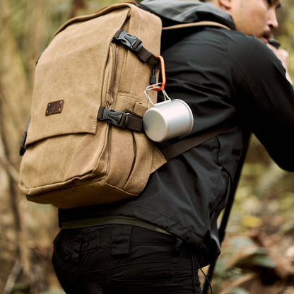 Jack Studio Free Engrave Name Canvas Leather  Backpack Bag Galas - BAD 30511 - Jack Studio Marketing Sdn Bhd