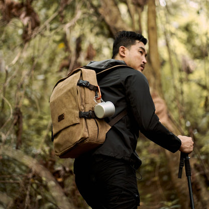 Jack Studio Free Engrave Name Canvas Leather  Backpack Bag Galas - BAD 30511 - Jack Studio Marketing Sdn Bhd