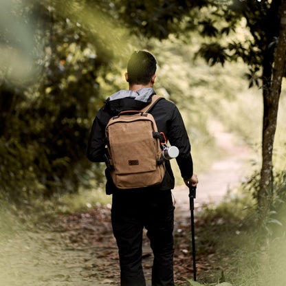 Jack Studio Free Engrave Name Canvas Leather  Backpack Bag Galas - BAD 30511 - Jack Studio Marketing Sdn Bhd