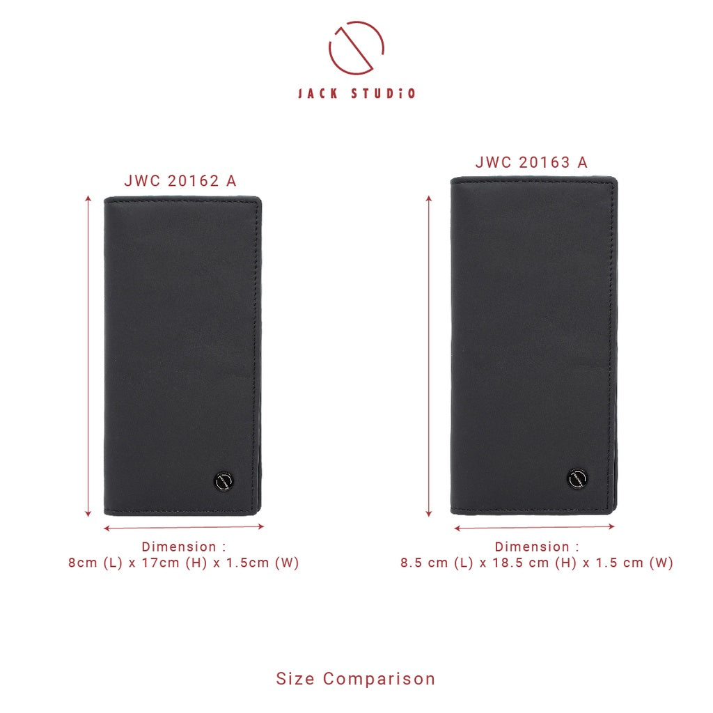 Jack Studio Men's Top Grain Leather Bi-Fold Long Wallet - 2 Patterns - JWC 20162 / JWC 20163