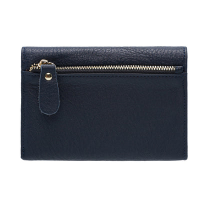 Jack Studio Full Grain Leather Trifold Medium Ladies Wallet Woman Purse with Zipper Coin Pocket - JWB 40553 LT