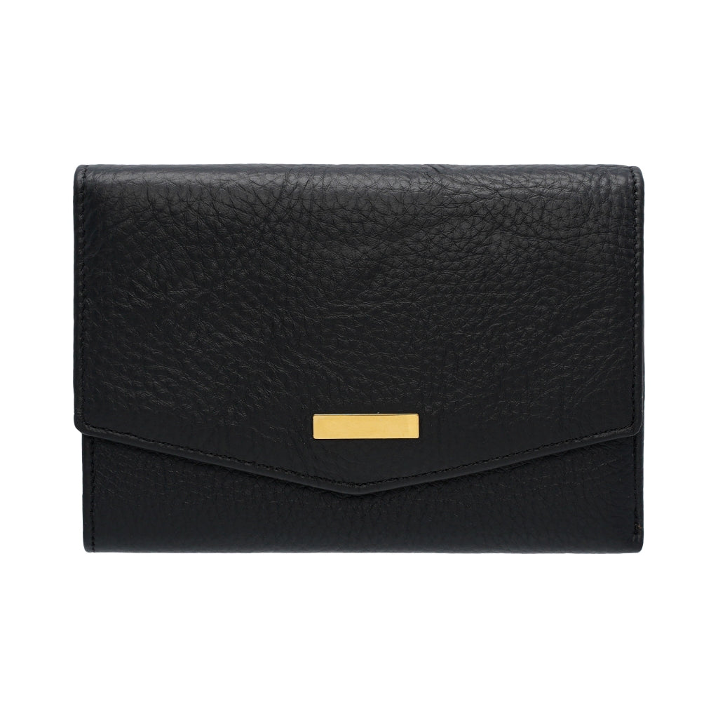 Jack Studio Full Grain Leather Trifold Medium Ladies Wallet Woman Purse with Zipper Coin Pocket - JWB 40553 LT