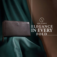 Jack Studio Vegetable Tanned Cow Leather Zipper Long Wallet For Men - JWC 31054 thumbnail