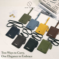 Leather Card Holder Side Zipper - Lanyard Collection thumbnail