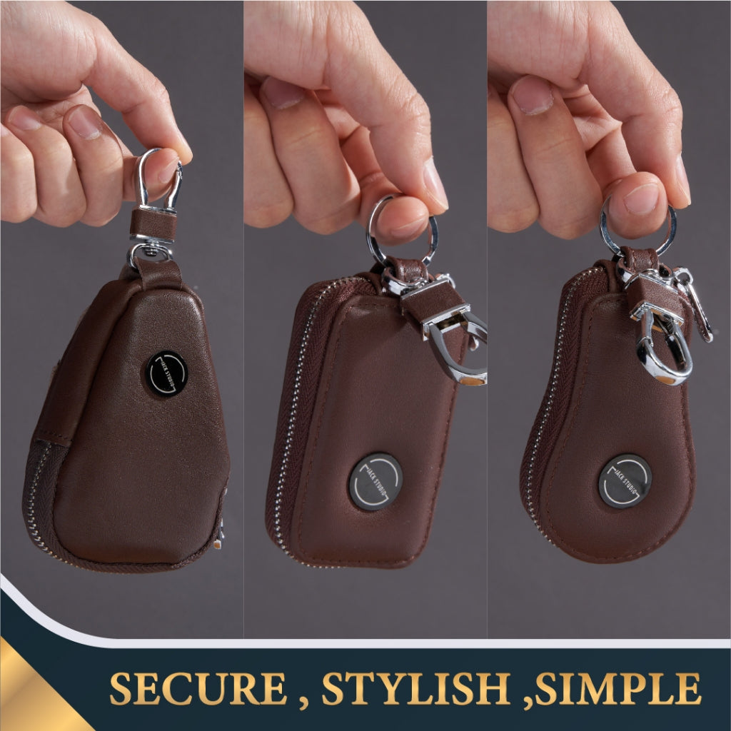 Jack Studio Genuine Cow Leather Car Key Holder Keychain - JK 40151/ 40152/ 40153