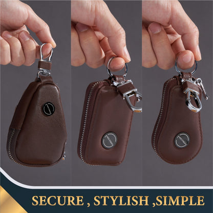 Jack Studio Genuine Cow Leather Car Key Holder Keychain - JK 40151/ 40152/ 40153