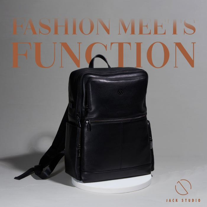 Jack Studio Genuine Cow Leather Bussiness Casual Backpack - BAB 50501 B