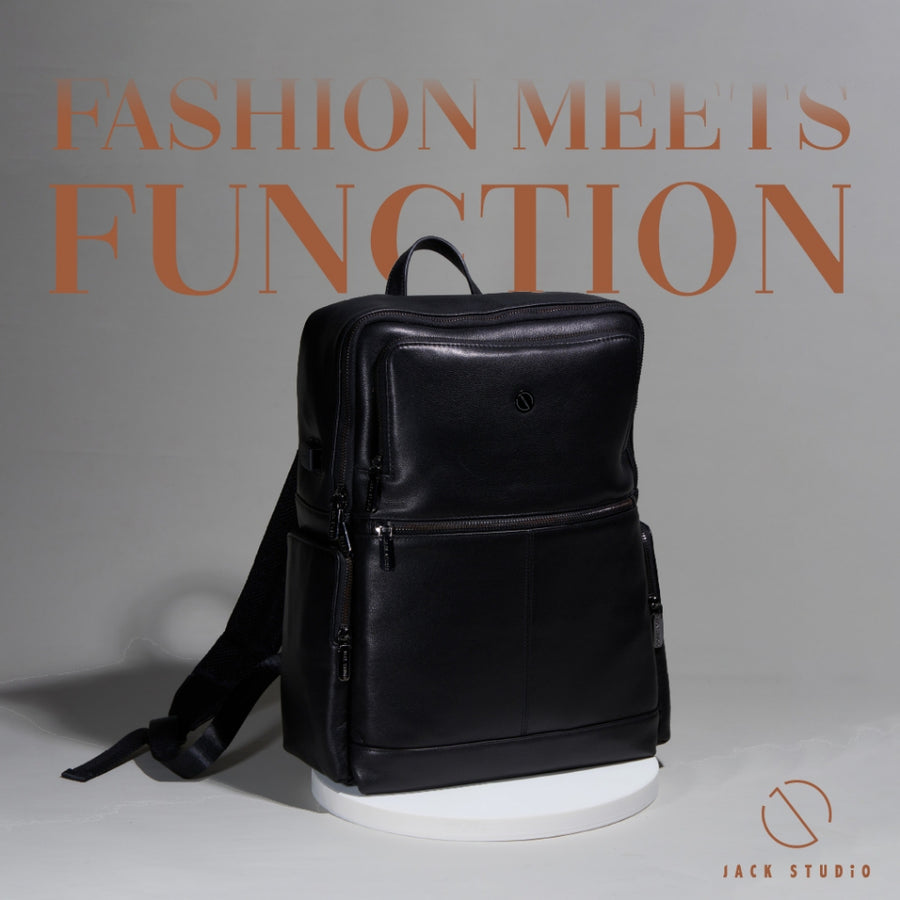Jack Studio Genuine Cow Leather Bussiness Casual Backpack - BAB 50501 B