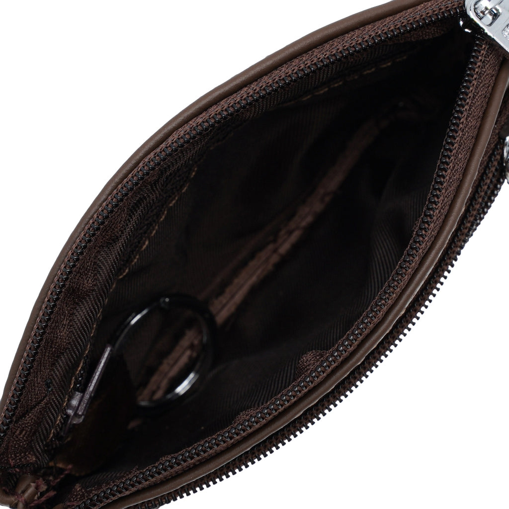 Jack Studio Genuine Cow Leather Coin Pouch Zip Wallet with Keyholder - JK40155