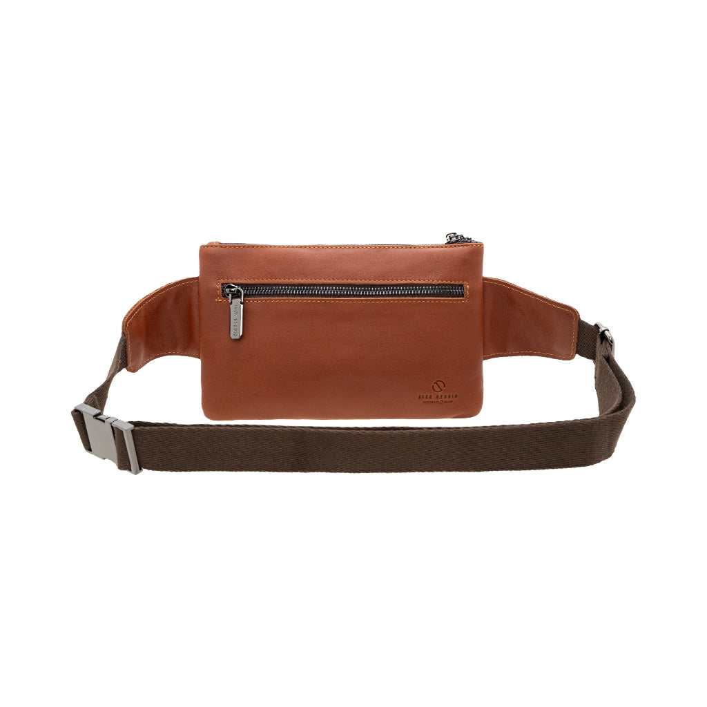 Jack Studio Full Grain Cow Leather Thin Chest Crossbody Waist Pouch Buckle Men’s Bag - BAC 40315 - Jack Studio Marketing Sdn Bhd