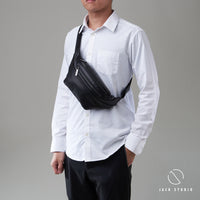 Jack Studio Full Grain Genuine Cow Leather Slim Trendy Waist Crossbody Bag Beg Lelaki - BAB 30810 thumbnail